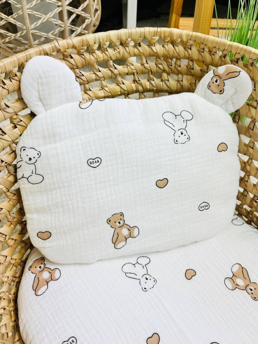 ❤ Набір у візочок мусліновий. Колір - Ведмеді контур з сердечками (#31213497) ✓ Anna Konvert