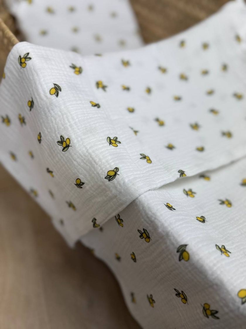 ❤ Набір у візочок мусліновий. Колір - Дрібні лимончики (#914770) ✓ Anna Konvert