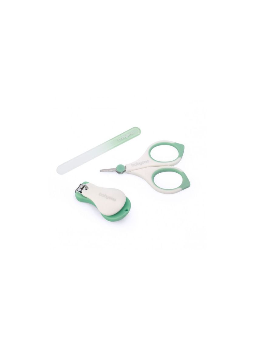 ❤ Косметичний набір для догляду за нігтями (пилочка, ножиці, щипчики) (Мʼята) "BabyOno" (#398-3) ✓ Anna Konvert