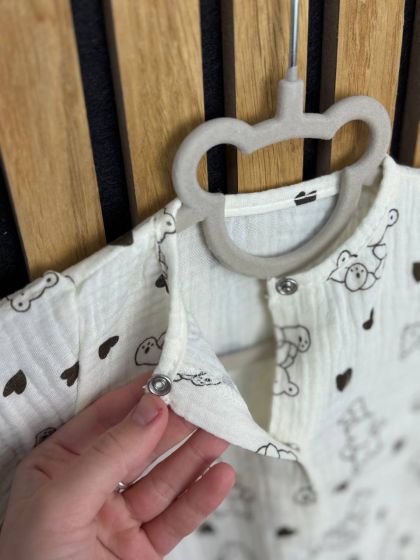 ❤ Боді мусліновий на кнопках, 62 см. Принт - Ведмедики контур із сердечками (#88668096) ✓ Anna Konvert 2