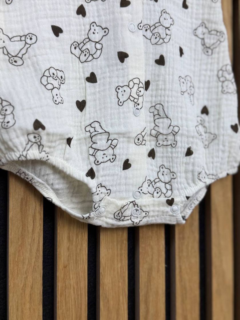 ❤ Боді мусліновий на кнопках, 62 см. Принт - Ведмедики контур із сердечками (#88668096) ✓ Anna Konvert