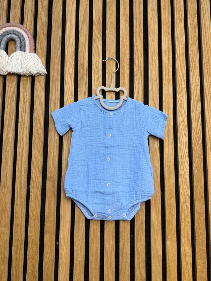 ❤ Боді мусліновий на кнопках, 62 см. Принт - Блакитний (#52751123) ✓ Anna Konvert