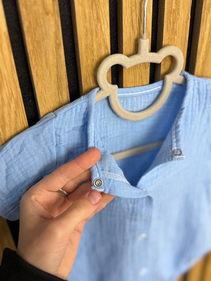 ❤ Боді мусліновий на кнопках, 68 см. Принт - Блакитний (#34757453) ✓ Anna Konvert