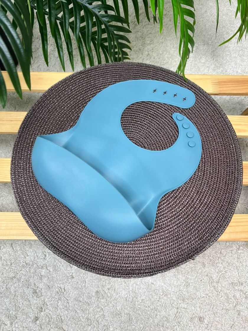 ❤ Силіконовий нагрудник "Color", з регулятором довжини. Колір - Smoke-blue (#67027409) ✓ Anna Konvert