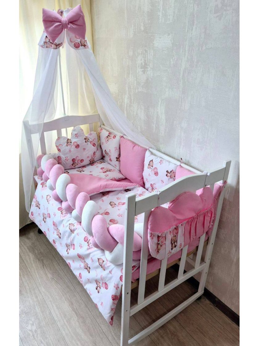 ❤ Набір у ліжко "Koss" Bonna. Принт - Ведмежа дівчинка з рожевими кульками (#88576007) ✓ Anna Konvert