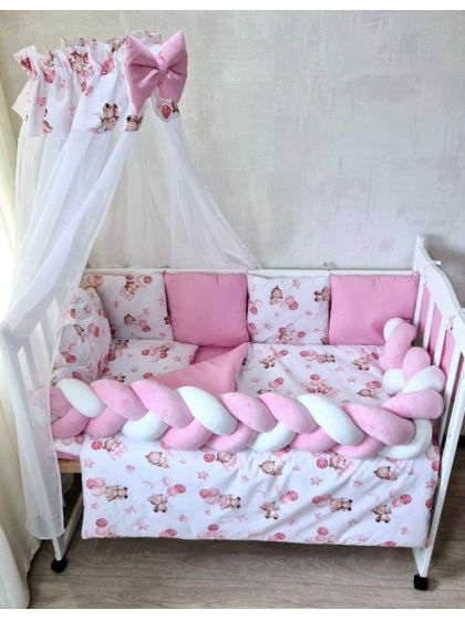 ❤ Набір у ліжко "Koss" Bonna. Принт - Ведмежа дівчинка з рожевими кульками (#88576007) ✓ Anna Konvert 2