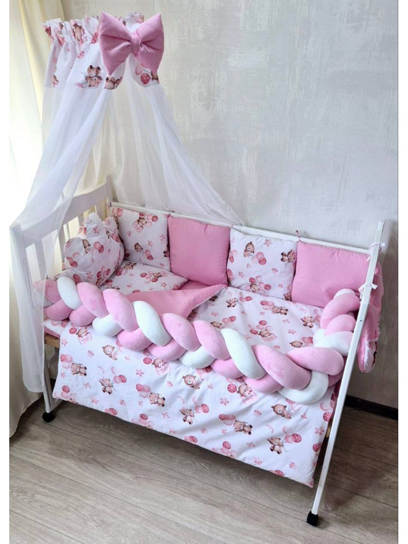 ❤ Набір у ліжко "Koss" Bonna. Принт - Ведмежа дівчинка з рожевими кульками (#88576007) ✓ Anna Konvert