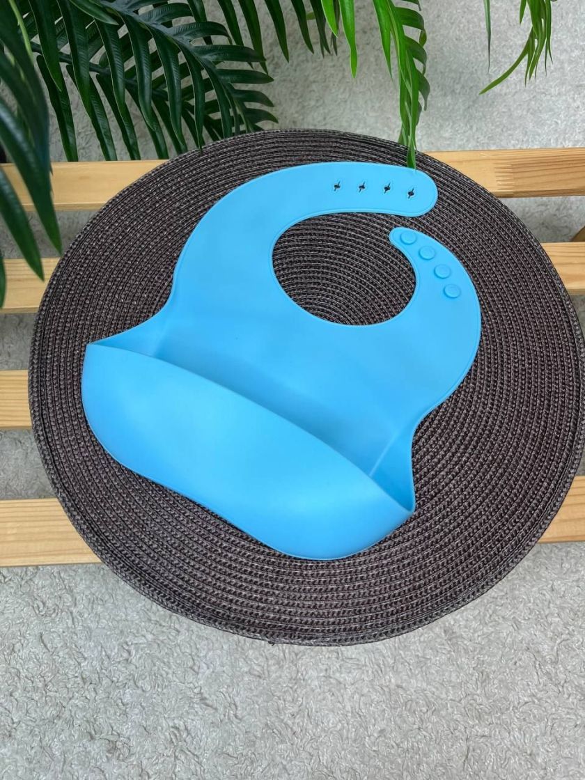 ❤ Силіконовий нагрудник "Color", з регулятором довжини. Колір - Summer-blue (#93250134) ✓ Anna Konvert