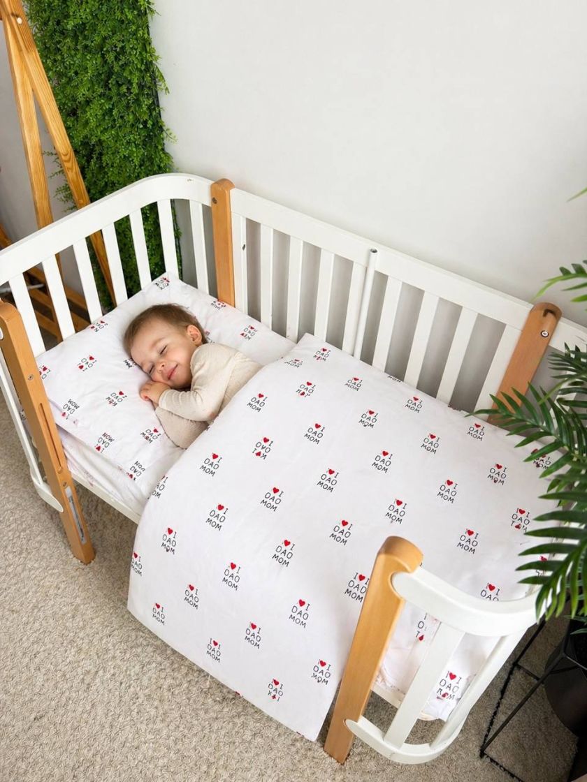 ❤ Змінна дитяча постіль, 110 см на 140 см. Принт - I love mom dad (#83381674) ✓ Anna Konvert