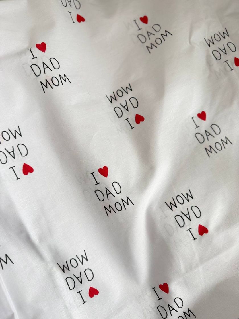 ❤ Змінна дитяча постіль, підковдра 110см на 90см. Принт - I love mom dad (#67235763) ✓ Anna Konvert