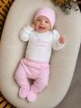 ❤ Комплект 3ка з боді, рубчик принт, Ромашка. Принт - Маленький світ, рожевий. Розмір - 56-62 (#71847536) ✓ Anna Konvert