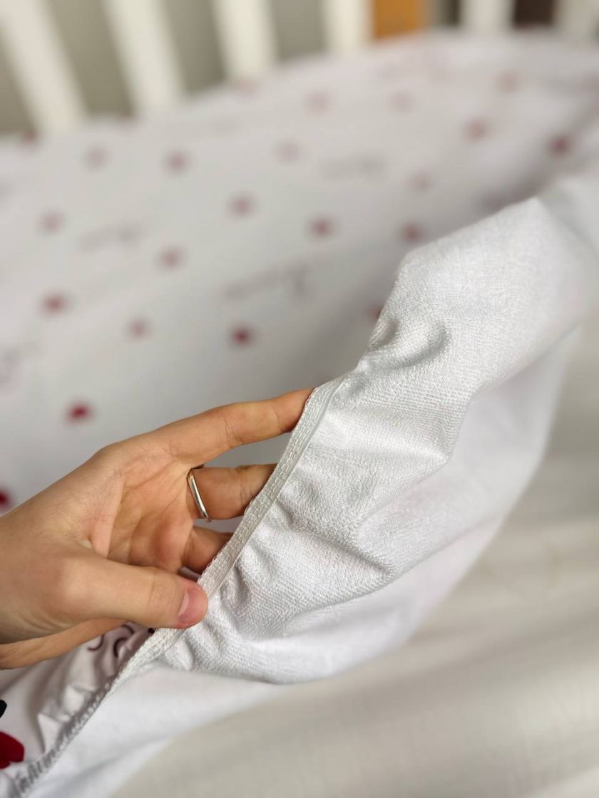 ❤ Простирадло у ліжко непромокаюче, 120/60 см. Принт - Love серця червоні (#75284121) ✓ Anna Konvert