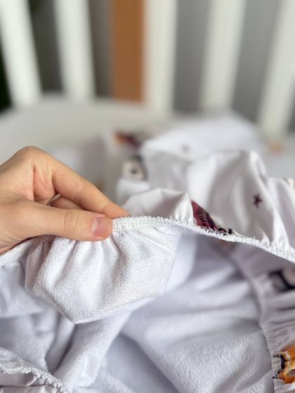 ❤ Простирадло у ліжко непромокаюче, 120/60 см. Принт - Кольорові автівки із зірочками (#64911175) ✓ Anna Konvert 2