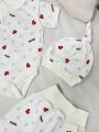 ❤ Комплект 3ка з боді з коротким рукавом, в рубчик. Принт - Сердечка Mama, Papa. Розмір - 56-62 (#1119308) ✓ Anna Konvert
