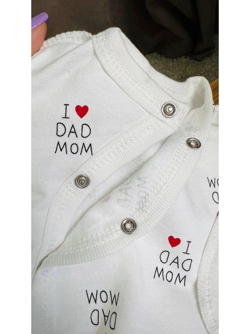 ❤ Комплект 3ка з сорочкою байка, Ромашка. Колір - I love dad mom. Розмір - 56-62 (#33258947) ✓ Anna Konvert