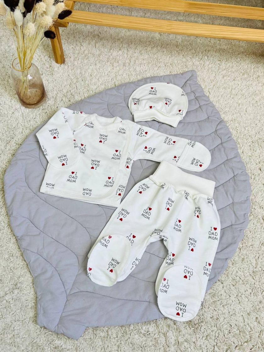 ❤ Комплект 3ка з сорочкою байка, Ромашка. Колір - I love dad mom. Розмір - 56-62 (#33258947) ✓ Anna Konvert