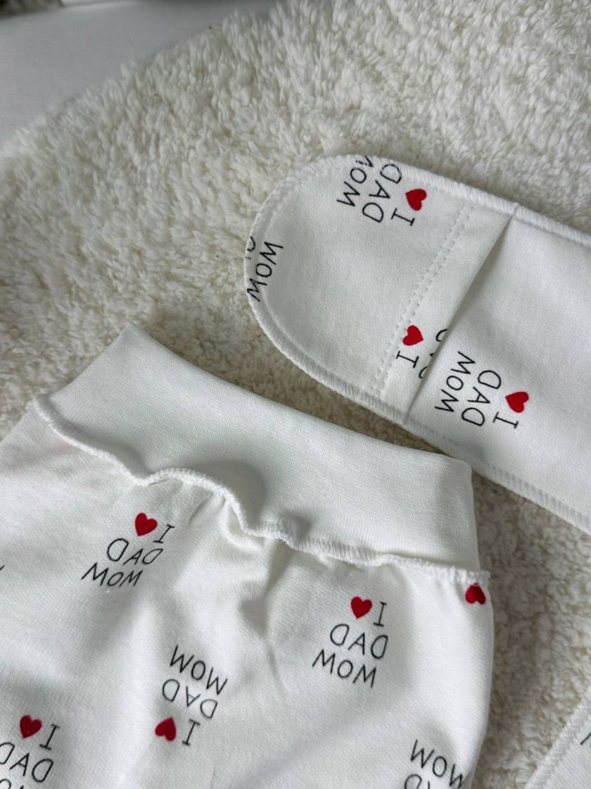 ❤ Комплект 3ка з боді, байка 56р. Принт - I love dad mom (#21711435) ✓ Anna Konvert