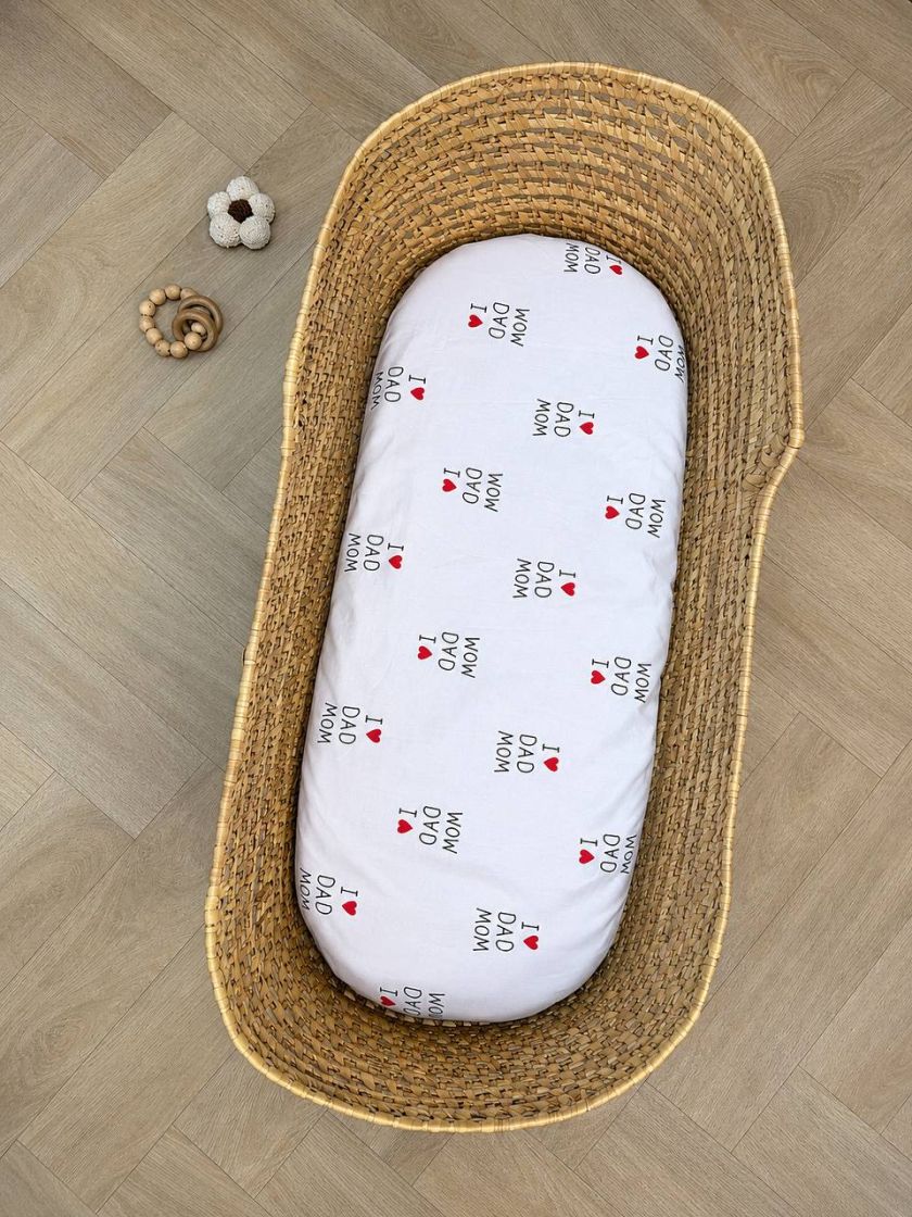 ❤ Простирадло непромакаюче у візочок. Принт - I love mom dad. Розмір - 80*40 см (#25478050) ✓ Anna Konvert