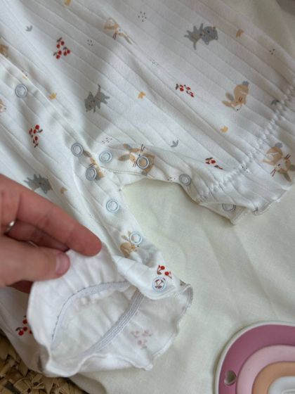 ❤ Чоловічок-пісочник з рюшами, рубчик. Принт - Зайчики, котики. Розмір - 68-74 (#67266921) ✓ Anna Konvert 2