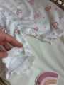 ❤ Чоловічок-пісочник з рюшами, рубчик. Принт - Рожеві кульки-сердечка. Розмір - 68-74 (#6135361) ✓ Anna Konvert
