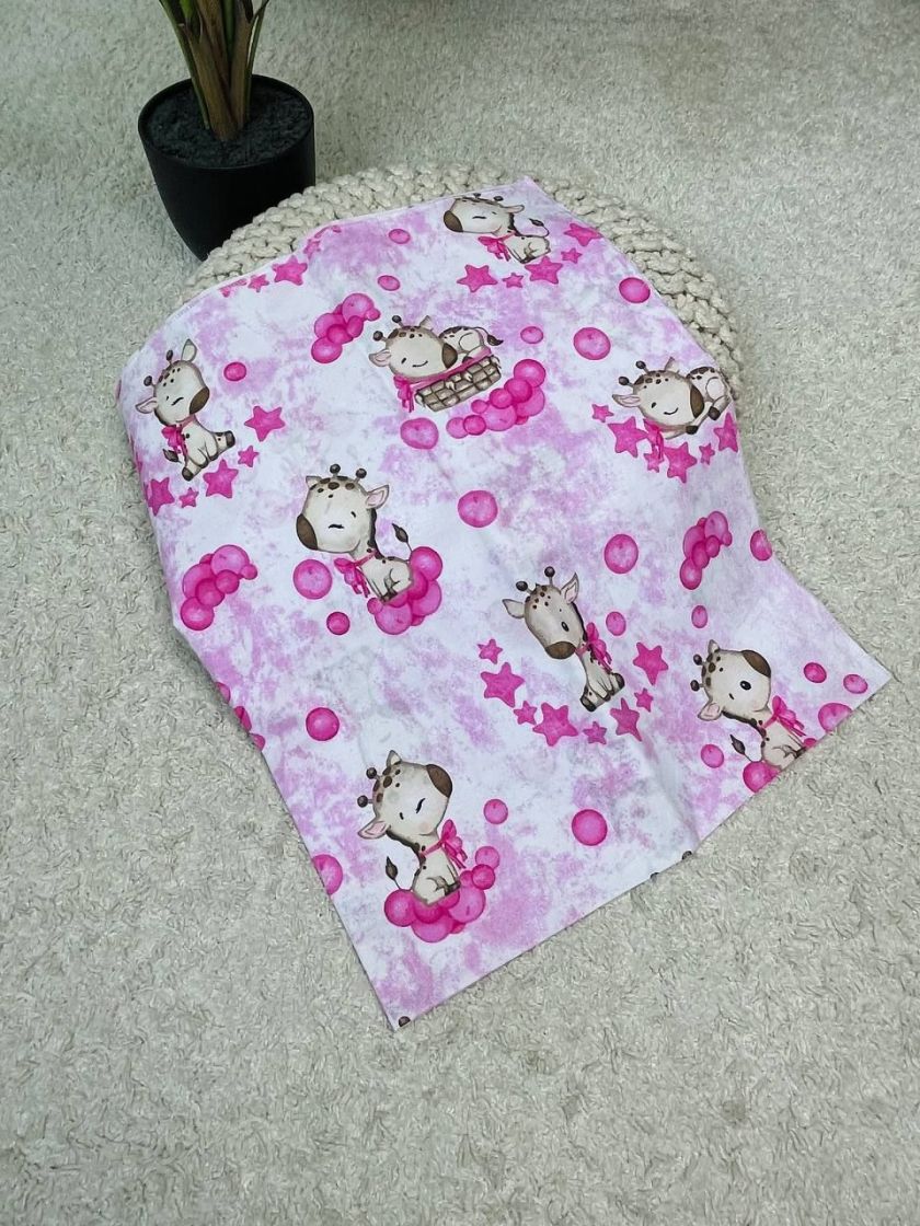 ❤ Пелюшки Ситцеві 85 см на 105 см. Принт - Жираф дівчинка, рожевий (#30060921) ✓ Anna Konvert