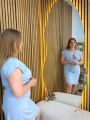 ❤ Сорочка на пологи, з перфорацією. Колір - Блакитний. Розмір - 46-48 (#7409189) ✓ Anna Konvert