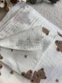 ❤ Пелюшки муслінові чотирьохшарові, жатка. Принт - Ведмедик сидячий, місяць, зірки. Розмір - 90*135см (#28778347) ✓ Anna Konvert