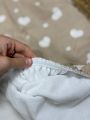 ❤ Простирадло непромакаюче у візочок та подушка. Принт - Сердця білі великі на бежевому (#84839176) ✓ Anna Konvert