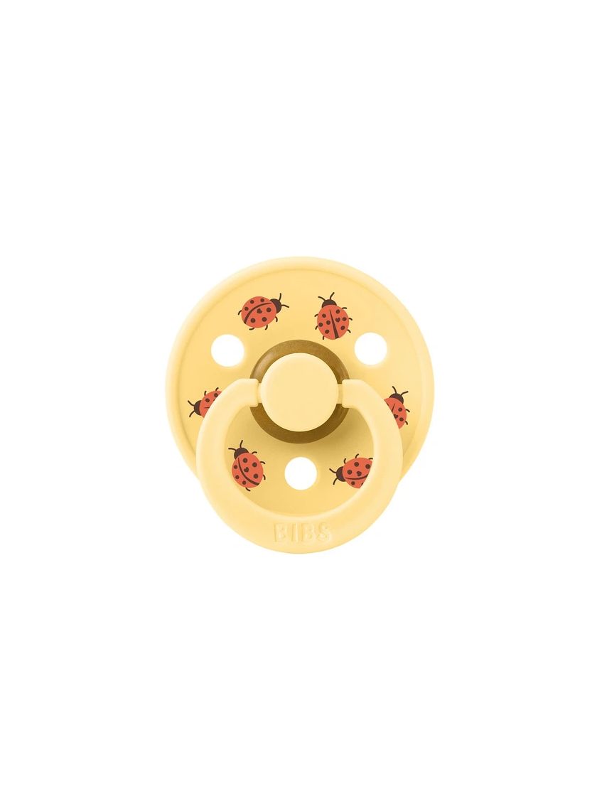 ❤ Соска пустушка BIBS Colour Latex Round (кругла), розмір 18+. Колір - Pale Butter, з сонечками (#97565124) ✓ Anna Konvert