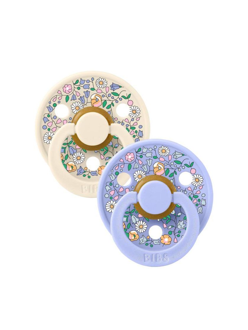 ❤ Пустушка BIBS x Liberty Colour Latex Round (кругла), 2 в упаковці, 6-18 міс. Колір - Ivory Mix (#5713795277155) ✓ Anna Konvert