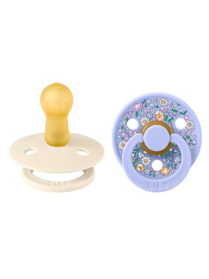 ❤ Пустушка BIBS x Liberty Colour Latex Round (кругла), 2 в упаковці, 6-18 міс. Колір - Ivory Mix (#5713795277155) ✓ Anna Konvert 2