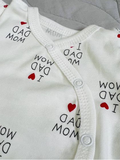 ❤ Комплект 2ка з боді. Матеріал - Інтерлок. Принт - I love dad mom. Розмір - 56-62 (#29855856) ✓ Anna Konvert 2