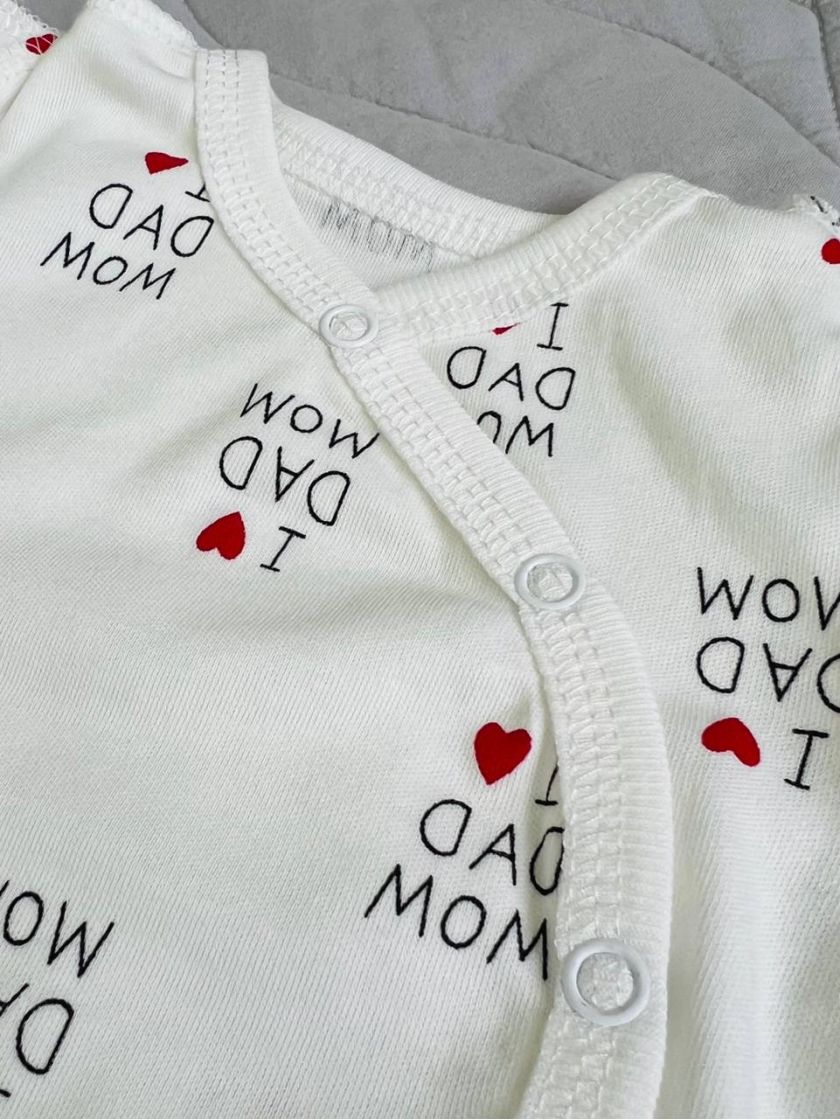 ❤ Комплект 2ка з боді. Матеріал - Інтерлок. Принт - I love dad mom. Розмір - 62-68 (#9122147) ✓ Anna Konvert