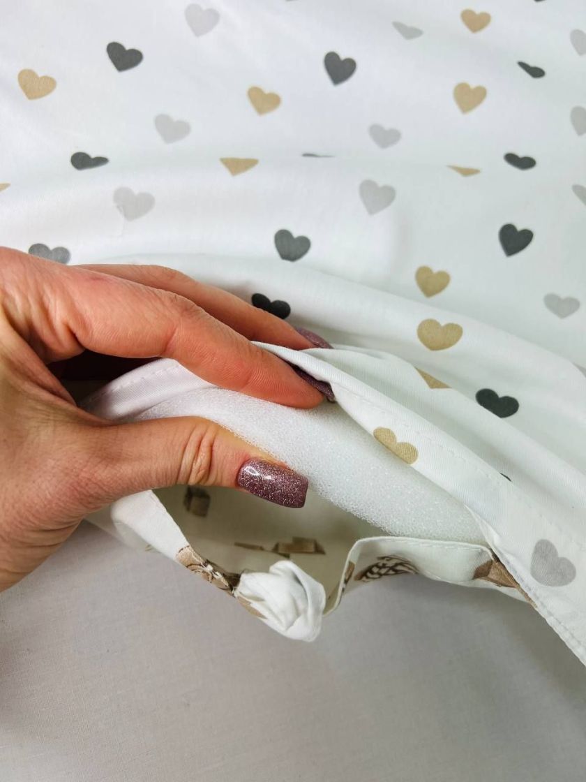 ❤ Кокон-гніздечко з ручками. Принт - Ведмідь в штанцях, серця різні (#22494451) ✓ Anna Konvert