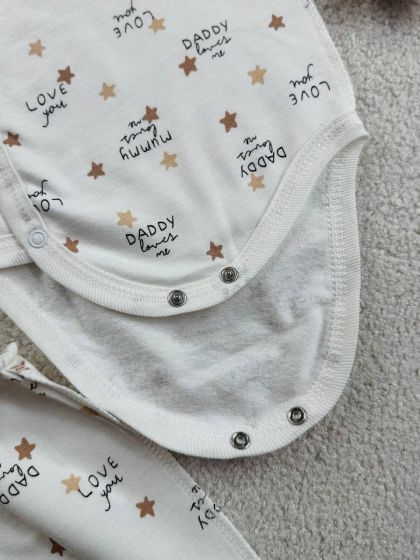 ❤ Комплект 2ка з боді, байка, Ромашка 56-62см. Принт - Daddy love it is me. Розмір - 62-68 (#27029066) ✓ Anna Konvert 2