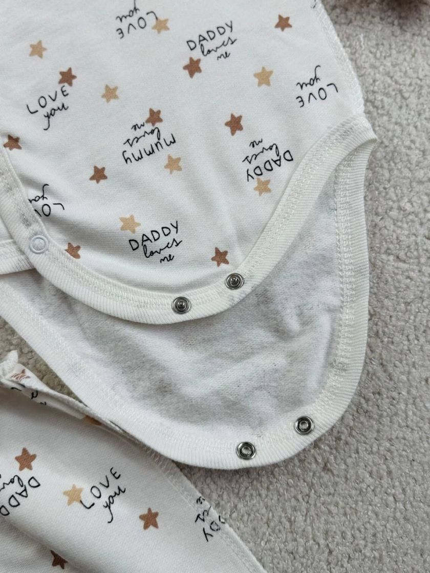 ❤ Комплект 2ка з боді, байка, Ромашка 56-62см. Принт - Daddy love it is me. Розмір - 62-68 (#27029066) ✓ Anna Konvert