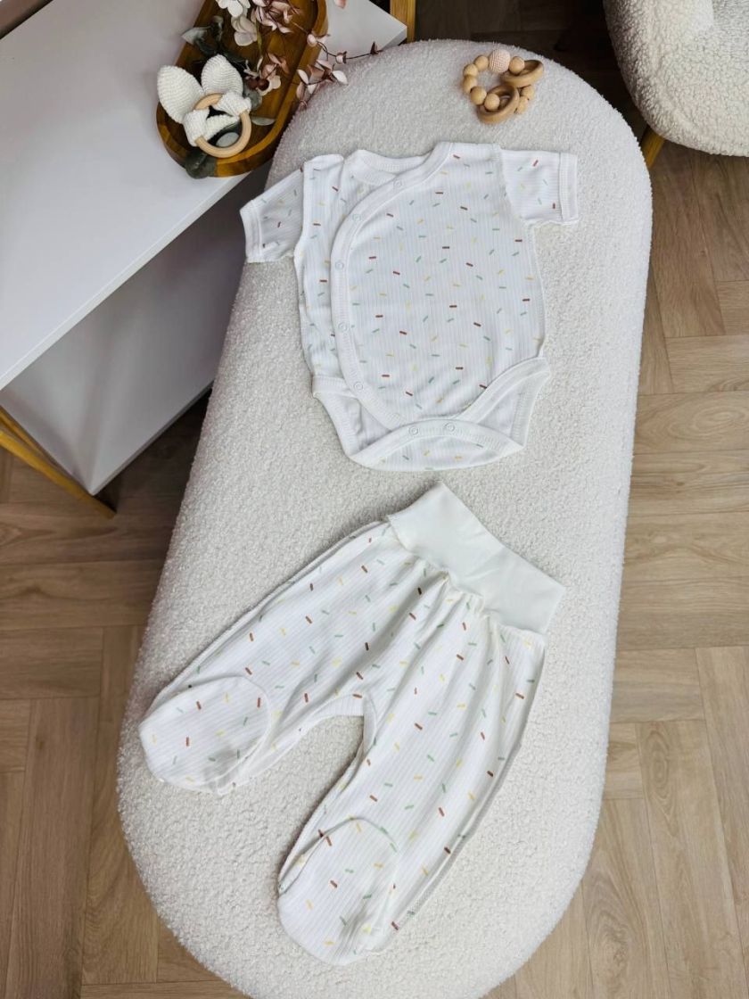 ❤ Комплект 2ка з боді з коротким рукавом, в рубчик (#39257089) ✓ Anna Konvert