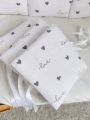 ❤ Бортики-подушки на 4 боки ліжечка, 12 подушок. Принт - Серця love сірі (#72048897) ✓ Anna Konvert