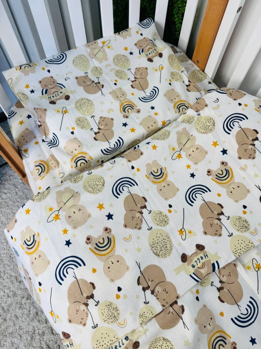 ❤ Змінна дитяча постіль байкова, 140*110. Принт - Ведмедики на веселці (#3757963) ✓ Anna Konvert