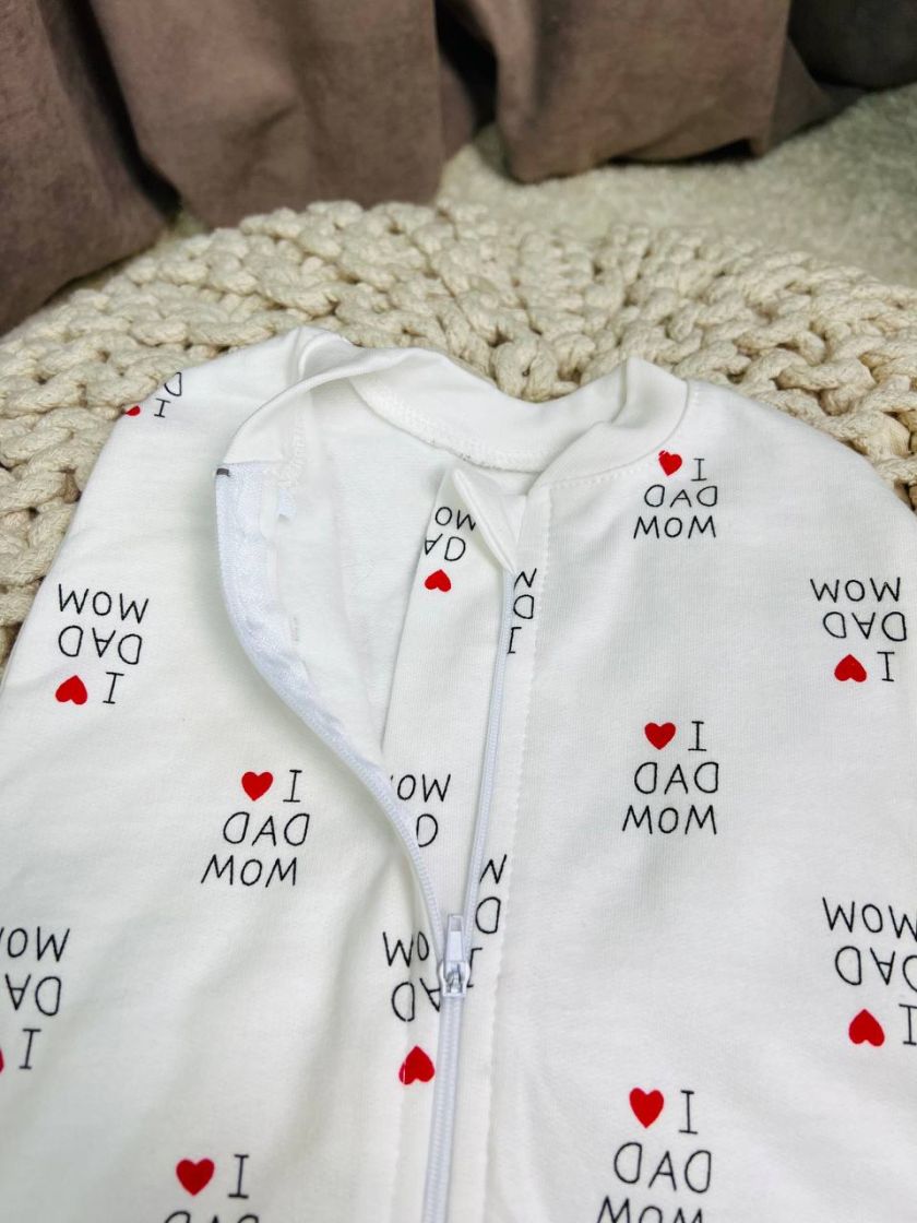 ❤ Пелюшка-кокон, байка, 62р. Принт - Love mom dad (#71246782) ✓ Anna Konvert