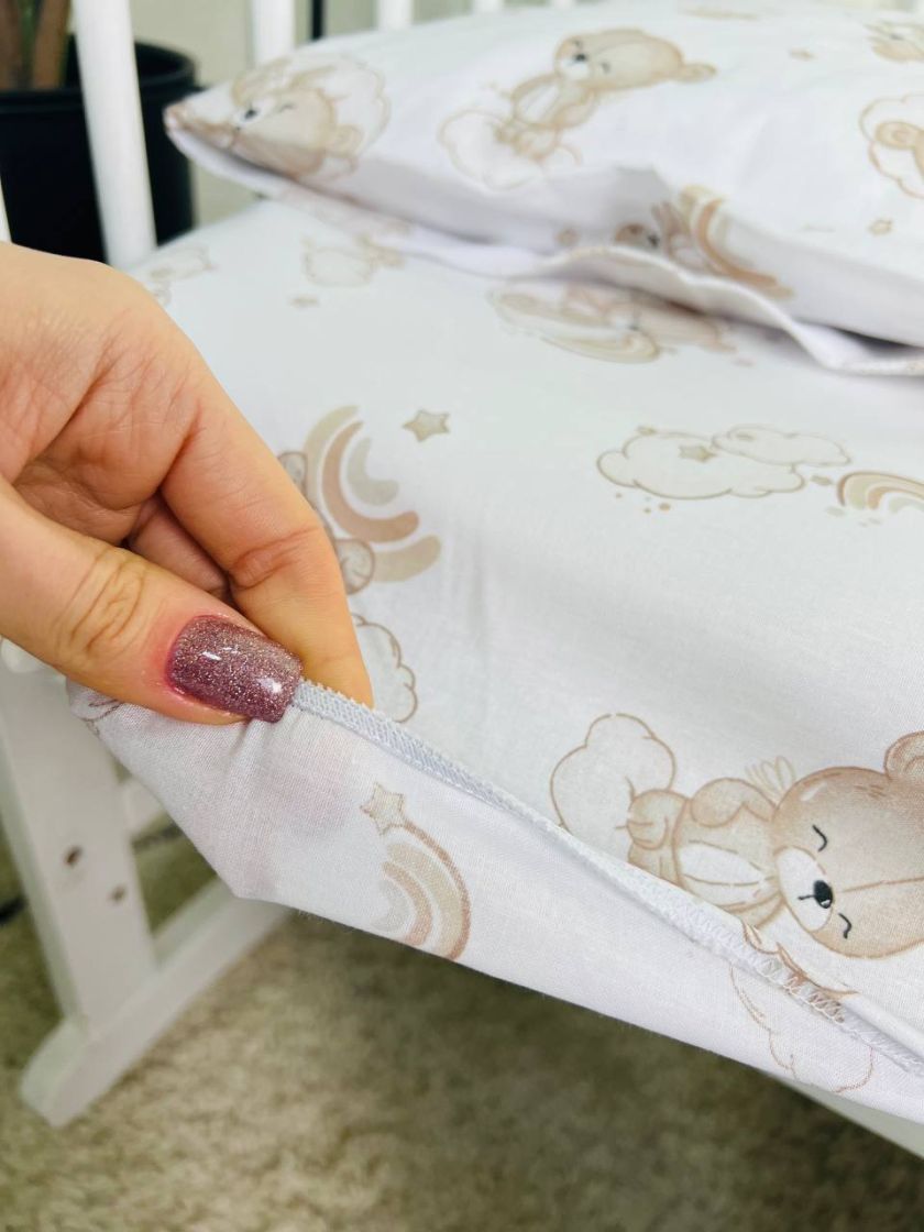 ❤ Змінна дитяча постіль, підковдра 110см на 90см. Принт - Ведмедики невзрачні, бежеві (#18993888) ✓ Anna Konvert