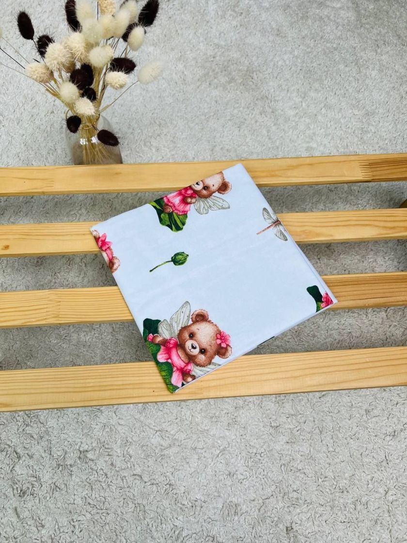 ❤ Пелюшки непромакаючі 80*50см. Принт - Ведмідь дівчинка на лотосі в сукні (#84402819) ✓ Anna Konvert