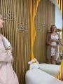 ❤ Набір сорочка та халат для годування "Велюр". Принт - Бежевий, серця беж. Розмір - 48-50 (#19200150) ✓ Anna Konvert