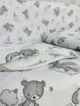 ❤ Набір у ліжко 8в1 суцільні. Принт - Ведмедикі сплячі, невзрачні сірі (#98695552) ✓ Anna Konvert