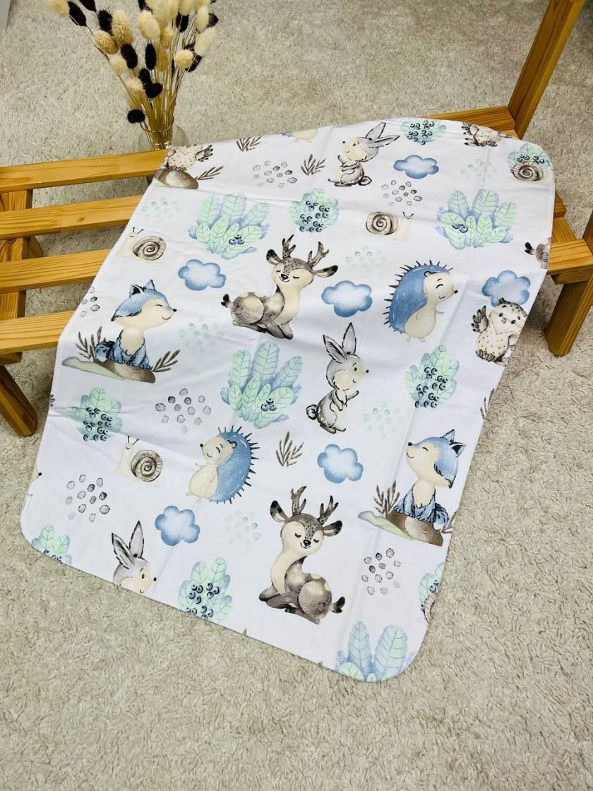 ❤ Пелюшки непромакаючі 80*50см. Принт - Олені в лісі, їжак блакитний (#19905291) ✓ Anna Konvert
