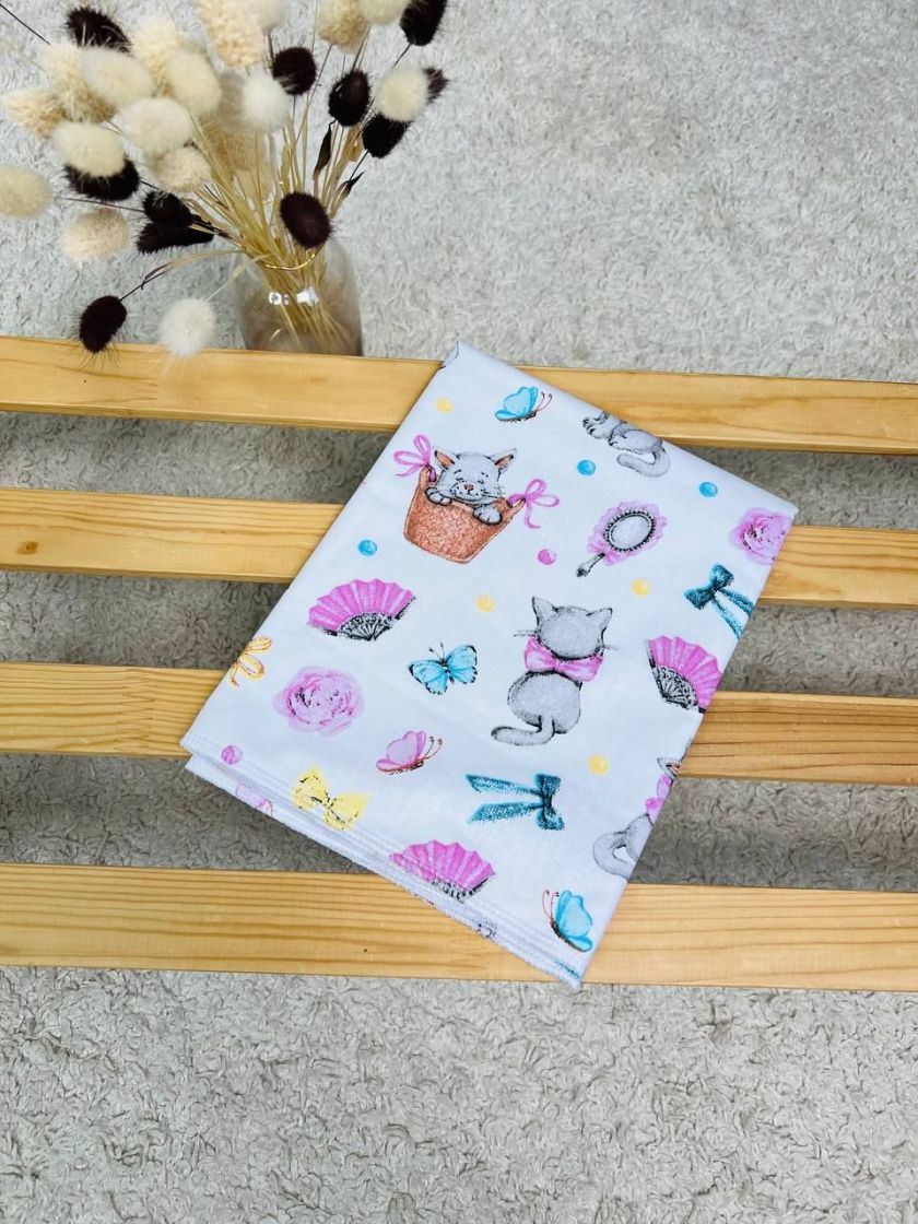 ❤ Пелюшки непромакаючі 80*50см. Принт - Коти з бантиком в лукошку (#72040682) ✓ Anna Konvert