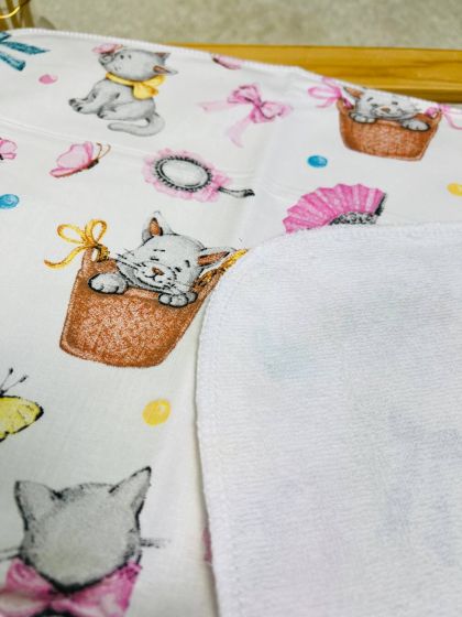 ❤ Пелюшки непромакаючі 80*50см. Принт - Коти з бантиком в лукошку (#72040682) ✓ Anna Konvert 2