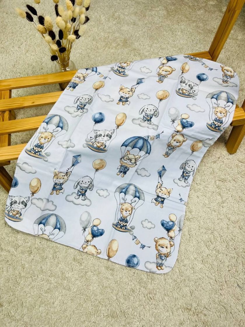 ❤ Пелюшки непромакаючі 80*50см. Принт - Лис на парашуті, на блакитному (#79607824) ✓ Anna Konvert