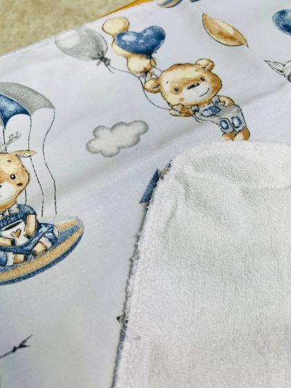 ❤ Пелюшки непромакаючі 80*50см. Принт - Лис на парашуті, на блакитному (#79607824) ✓ Anna Konvert 2