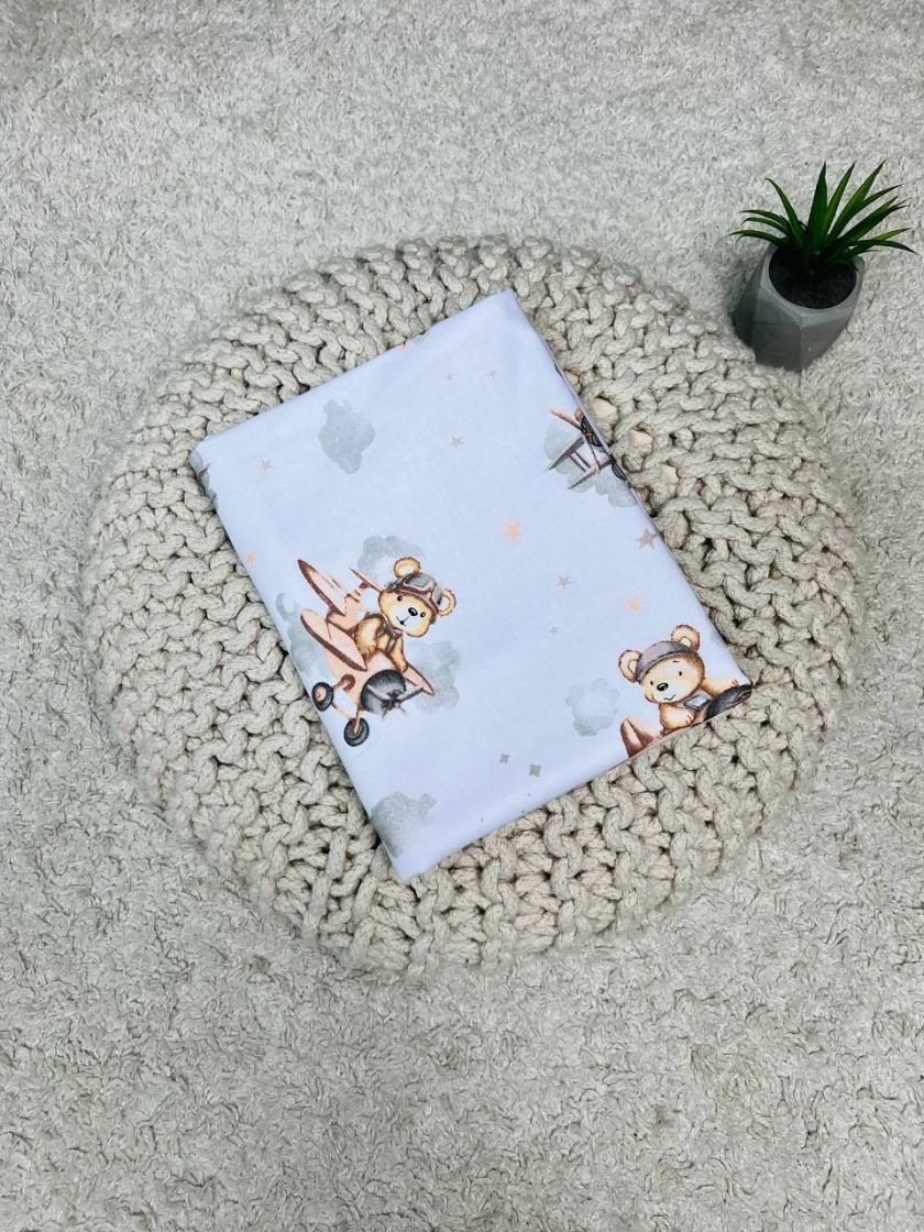 ❤ Пелюшки непромакаючі 100*80см. Принт - Ведмідь на літаку, сірий (#70155055) ✓ Anna Konvert